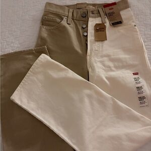 Levi's Cream and Tan Contrast Jeans